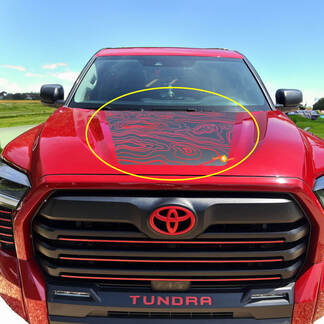 Sticker carte topographique capot pour Toyota Tundra 3rd 2021 - up Sticker Graphics SupDec Design One Color
