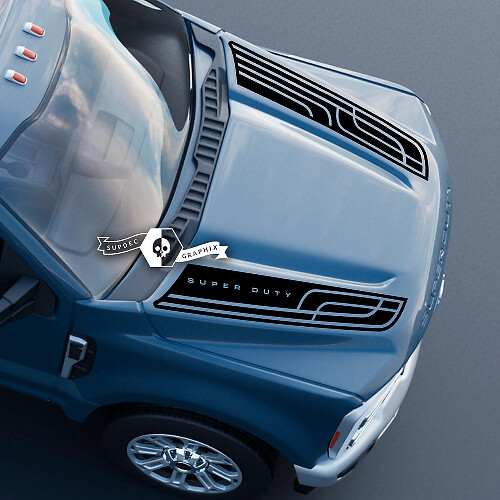 Capot Ford Super Duty 2023 Lines Dual Stickers Stickers Graphiques Vinyle
