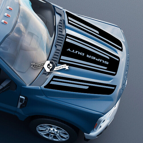 Capot Ford Super Duty 2023 Up Lines Logo Garniture Stickers Autocollants Graphiques Vinyle Kits Complets
