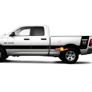 Dodge RAM 1500 2500 RT Laramie lit latéral complet vinyle rayures camion autocollant personnalisé
