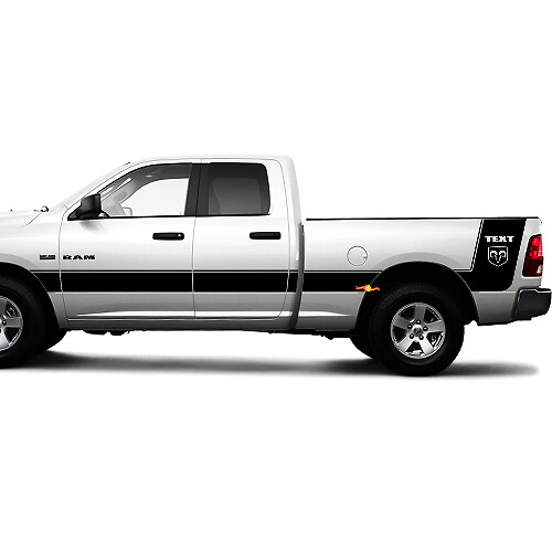Autocollant Vinyle Latéral à Rayures Personnalisées avec Logo Hemi pour Dodge Ram 1500