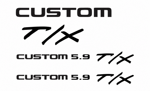 Custom 5.9 T/X Die Cut Lettering — Autocollant vinyle (côté / hayon) pour Dodge Dakota