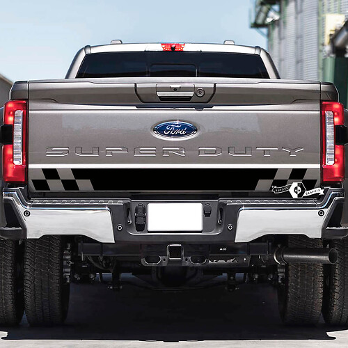 Hayon Ford Super Duty 2023 Damier Drapeau Vinyle Autocollants Autocollants Graphiques
