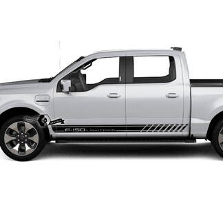 Paire Ford F-150 Lightning 2022 2023 Rocker Panel Lines Stripes Body Doors Stickers Side Stickers Graphics Vinyl
