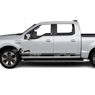 Paire Ford F-150 Lightning 2022 2023 Rocker Panel Stripes Body Stickers Side Stickers Graphics Vinyl Supdec Design
