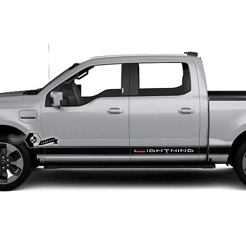 Autocollants en vinyle graphiques bandes latérales Lightning Rocker Panel 2 pour Ford F-150 Lightning