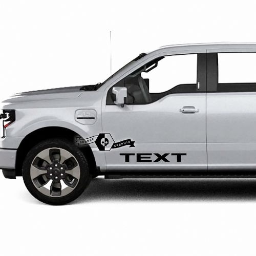 TEXT Block Door Lettering Pair Porte Autocollant vinyle pour Ford F-150 Lightning