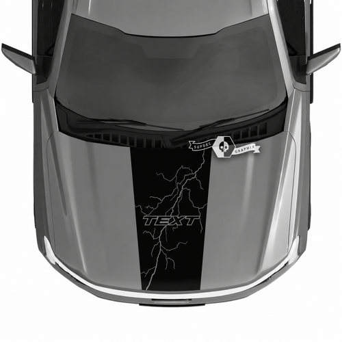 TEXT Thin Outline Bolt Blackout Capot Autocollant vinyle pour Ford F-150 Lightning 2022-2023