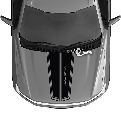 Capot Ford F-150 Lightning 2022 2023 Blackout Lightning Trim Double Décalcomanies Autocollants Graphiques Vinyle
