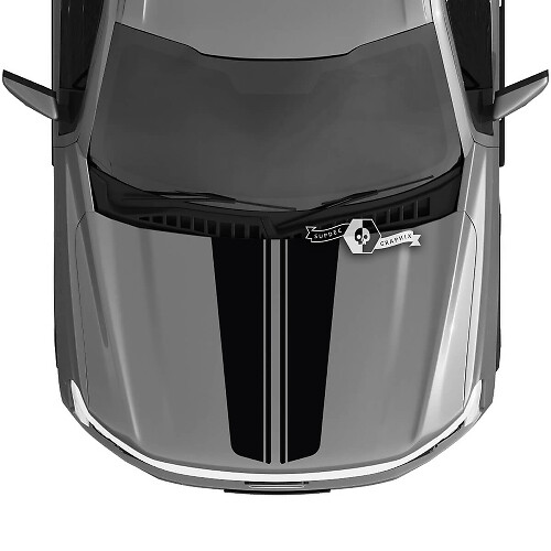 Capot Ford F-150 Lightning 2022 2023 Blackout Lightning Dual Stickers Autocollants Graphiques Vinyle
