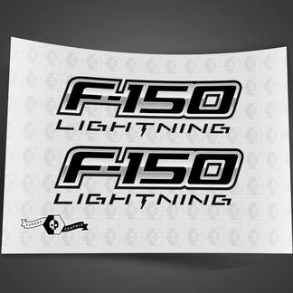 Paire Ford F-150 Lightning 2022 2023 Portes Logo Décalcomanies Autocollants latéraux Graphiques Vinyle Supdec Design
