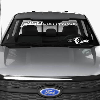 Autocollant de pare-brise pour Ford F-150 Lightning 2022 – 2023, bannière avec Logo Lightning, autocollant de décoration de fenêtre
