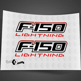 Paire Ford F-150 Lightning 2022 2023 Portes Logo Autocollants Graphiques Vinyle Supdec Design
