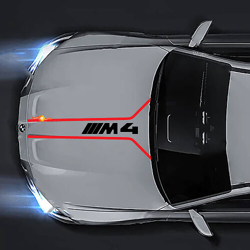 Capot M Performance avec ligne de capot pour BMW M4 G82 G83 autocollant vinyle logo M4
