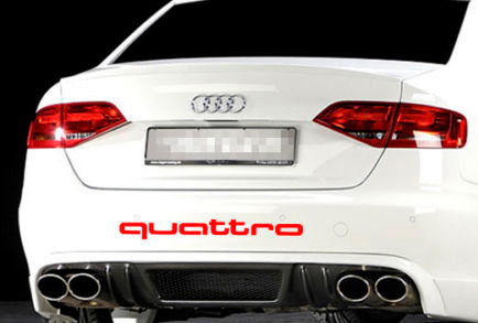 Autocollant en vinyle pour pare-chocs arrière Quattro pour voitures Audi