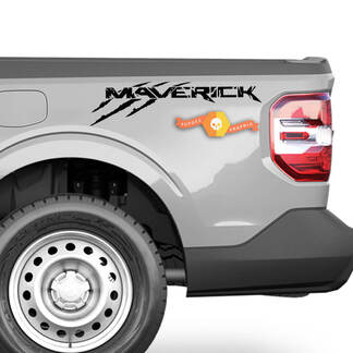 Paire Ford Maverick Claw Mark Vinyl 2022 2023 Autocollants graphiques Autocollants côté lit Autocollants Camion
