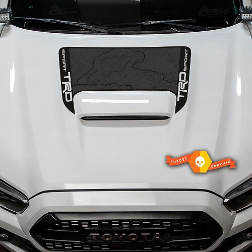 Autocollant Vinyle Carte Topographique TRD Sport pour Capot Toyota Tacoma 2016-2024