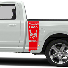Kit de décalcomanies en vinyle à rayures d’accent Cummins Hemi Diesel pour flancs de benne de camion Dodge_2