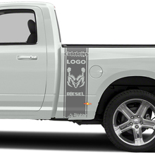 Kit de décalcomanies en vinyle à rayures d’accent Cummins Hemi Diesel pour flancs de benne de camion Dodge_3