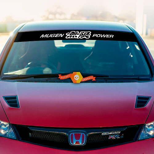 Autocollant vinyle bande pare-brise Mugen Power Style pour Honda