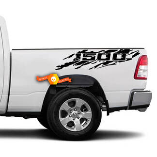 Paire Dodge Ram 1500 Splash Grunge Destroyed Logo Truck Vinyl Decal Bed Graphic Stickers Autocollants
