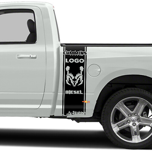 Kit de décalcomanies vinyle bandes latérales Cummins Hemi Diesel pour lits de camions Dodge