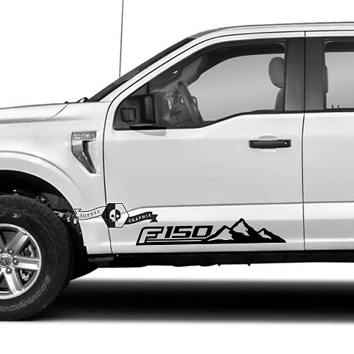 Paire Ford F-150 Lightning 2022 2023 Portes Logo Décalcomanies Autocollants latéraux Graphiques Vinyle Supdec Design
