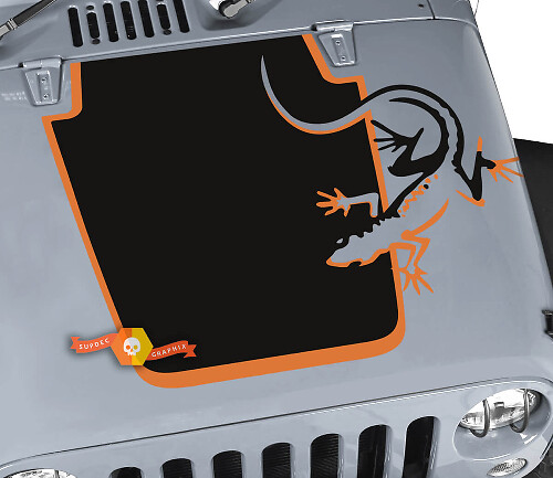 Capot Jeep RUBICON Wrangler Gecko lézard vinyle autocollant autocollant graphique 2 couleurs
