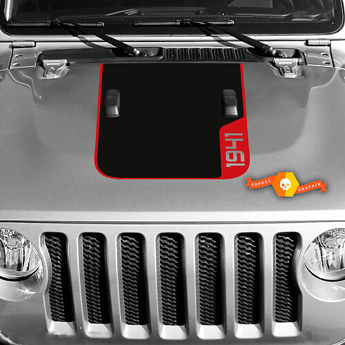 Capot Jeep RUBICON 1941 Wrangler Vinyl Decal Autocollant Graphique 2 Couleurs
