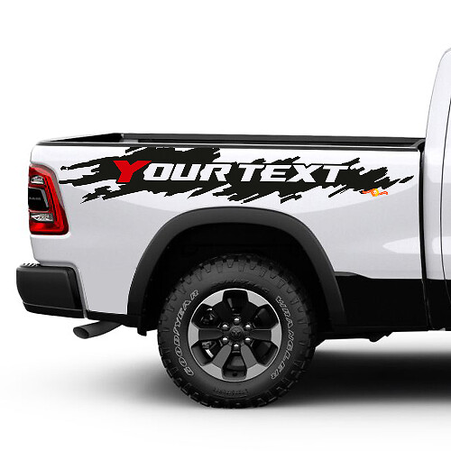 Kit de décalcomanies vinyle usé personnalisé pour côté arrière de Dodge Ram