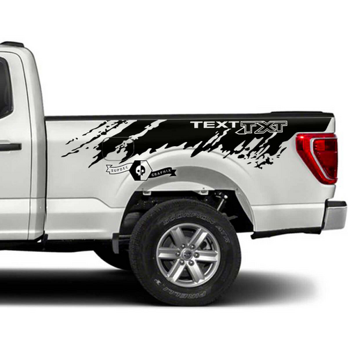 Paire d’autocollants latéraux pour graphiques de boue de lit Musclecar truck XLT
