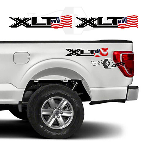 Autocollants Vinyle Latéraux Drapeau USA XLT pour Musclecar F-150 2023