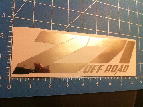 Lot de 2 autocollants chromés Chevy Z71 Off Road pour Silverado 1500 4x4 Racing