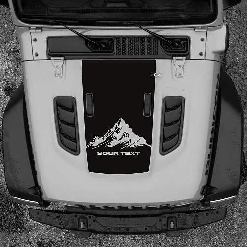 Capot Jeep RUBICON Wrangler JL Vinyl Mountains 2018 + Up Autocollant graphique
