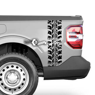 Paire d’autocollants latéraux graphiques pour traces de pneus de lit Ford F-150 XLT
