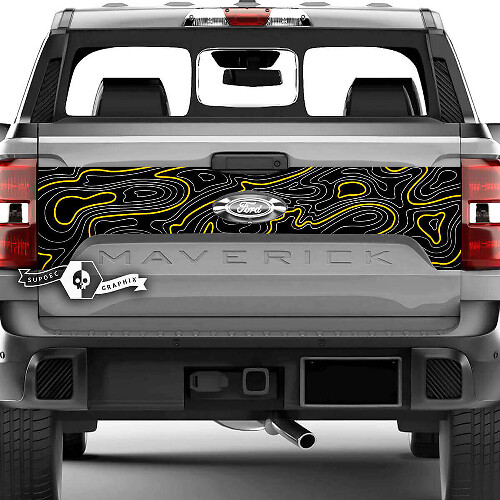 Autocollant vinyle pour hayon carte topographique pour camion Musclecar XLT Maverick