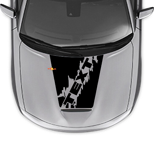 Autocollant Vinyle Texte Personnalisé Blackout pour Capot Dodge Charger 2015-2024