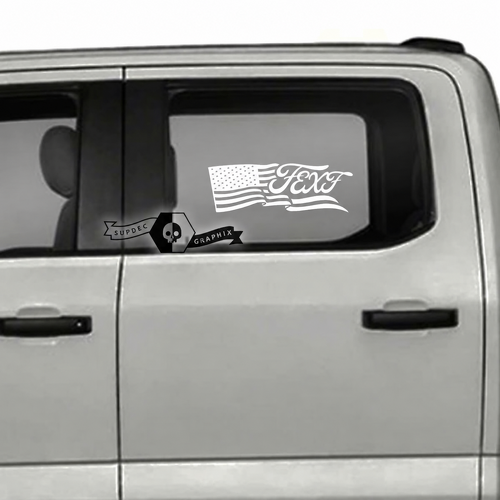 Paire Musclecar USA Drapeau Côté Logo Fenêtre Logo Porte Graphique Côté Autocollant Autocollant
