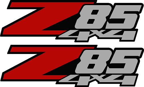 2 - Pièces d'autocollant de décalcomanie Z85 4x4 Chevy pour le style Silverado GMC Sierra Z71