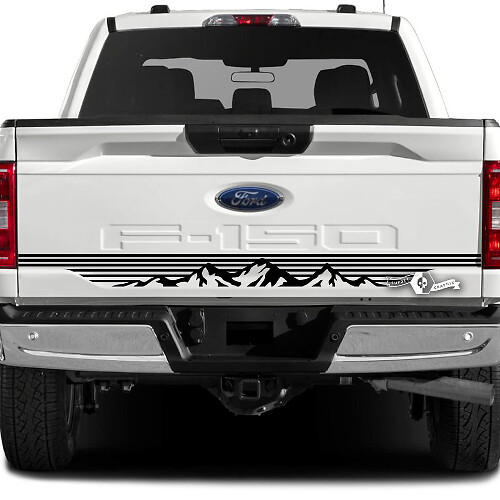 Ford F-150 XLT Hayon Stripe Mountains Shadow Graphics Autocollants latéraux autocollants
