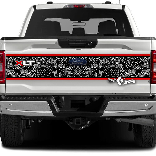 Ford F-150 XLT Hayon Splash Carte Topographique Graphiques Autocollants Latéraux Autocollants 3 Couleurs
