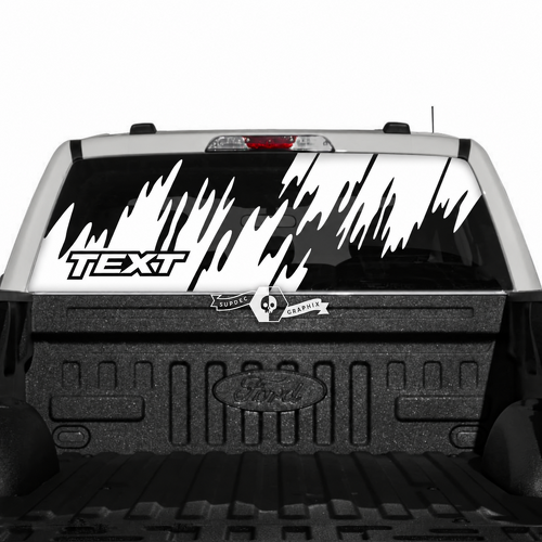 TEXT Panneau de brosse diagonale pour lunette arrière Autocollant vinyle de lunette arrière pour Ford F-150