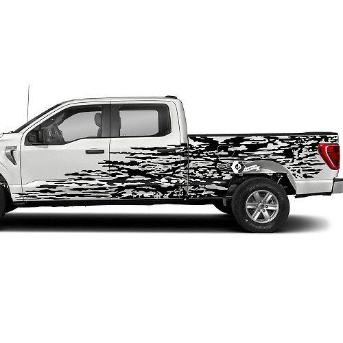 Paire Ford F-150 XLT Portes latérales Logo Splash Mud Graphics Autocollants latéraux
