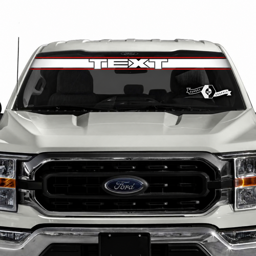 TEXT Red Edge Windshield Band Pare-brise Autocollant vinyle pour Ford F-150