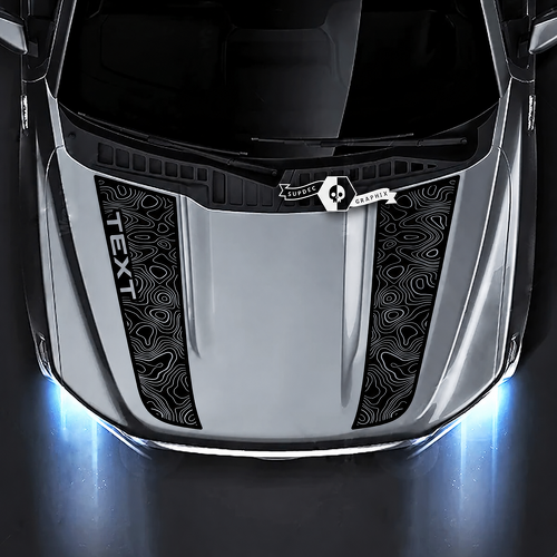 TEXT Écussons Topographiques Jumelés pour Capot Autocollant en Vinyle pour Ford F-150