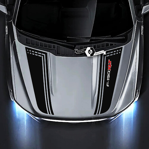Ford F-150 XLT Capot Garniture Lignes Graphiques Autocollants Latéraux Autocollants 2 Couleurs
