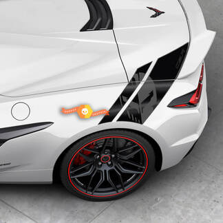 Kit d'autocollants graphiques Jake Punisher pour garde-boue de lit latéral Chevy Corvette Z06 C8 2 couleurs 2
