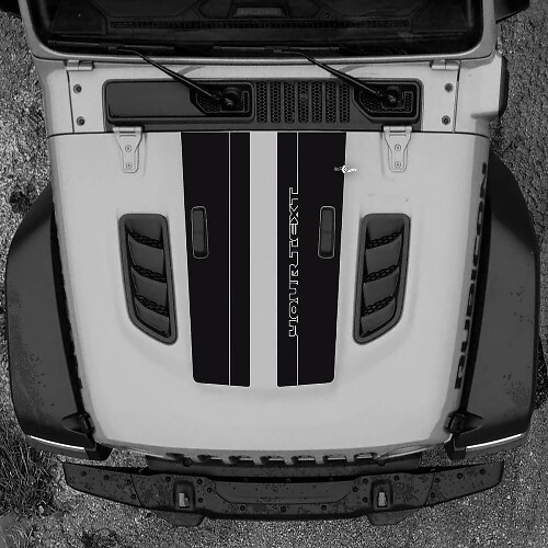 Capot Jeep RUBICON Wrangler JL Bannière en vinyle Double autocollant graphique
