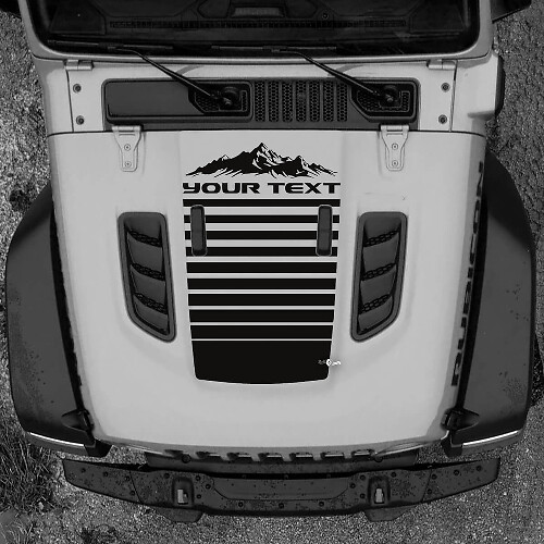 Capot Jeep RUBICON Wrangler JL Vinyle Bannière Montagnes Lignes Autocollant Autocollant Graphique
