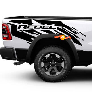Paire Dodge Ram 1500 Rebel Splash Mud Vinyl Side Decal Truck Vehicle Graphic Pickup
